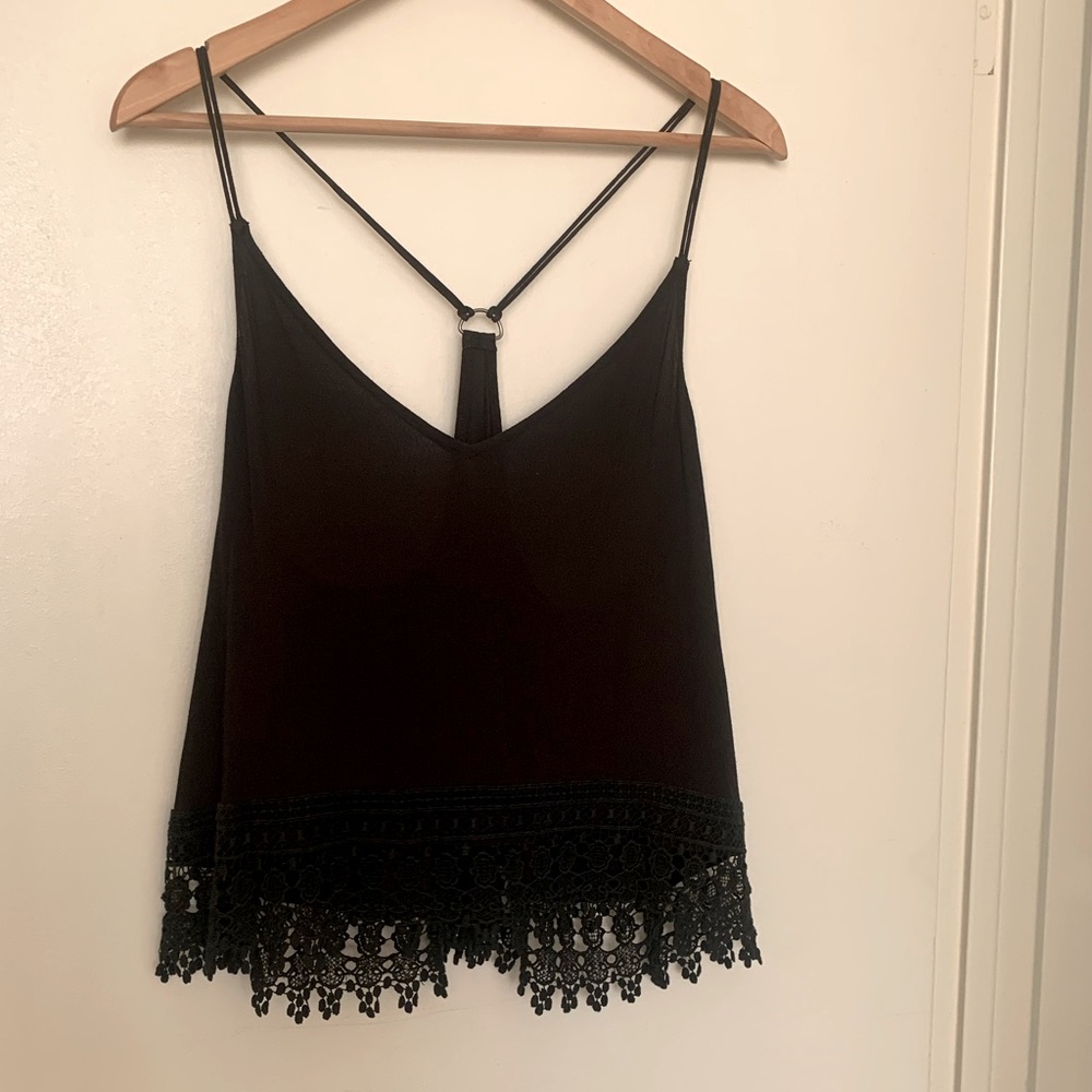 Black rayon bohemian style top